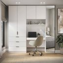 Ver imagem 1 de Guarda Roupa Modular 5 Portas com Mesa e Espelho Altezza Clean Branco
