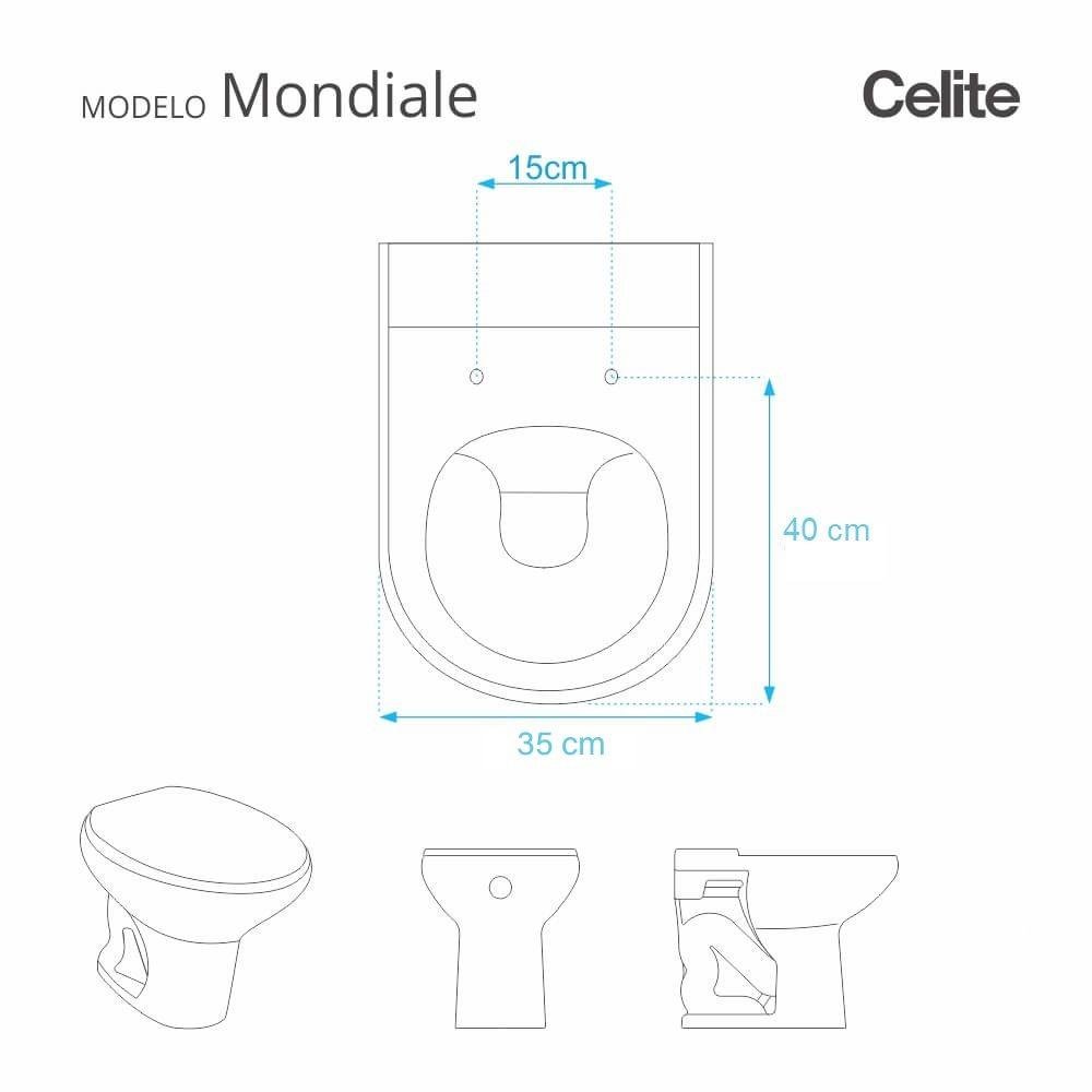 Assento Sanitário em Mdf Mondiale Branco para Bacia Celite - 3