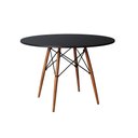 Ver imagem 5 de Mesa de Jantar Redonda em Madeira 110cm Preta com 4 Poltronas Pretas Preto