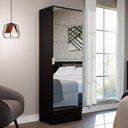 Ver imagem 2 de Sapateira Armário Multiúso Madesa Isis 1 Porta com Espelhos - Preto