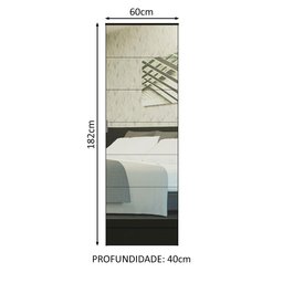 Sapateira Armário Multiúso Madesa Isis 1 Porta com Espelhos - Preto - 4