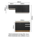 Ver imagem 4 de Armário de Cozinha Compacta 180cm Rustic/Preto Glamy Madesa 09