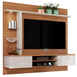 Painel Bancada Suspensa para TV até 60 Polegadas Recife C05 Nature/Off White - Mpozenato - 1