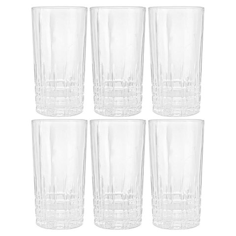 Jogo de Copos de Cristal Transparente Calcutá 370ml 6 Peças - Lyor