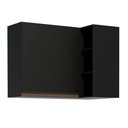 Ver imagem 1 de Armário Aéreo de Canto Madesa Reims 1 Porta e Adega Preto Cor:Preto