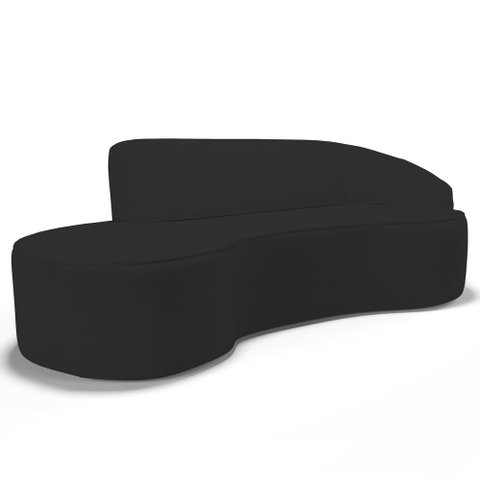 Sofá Living 3 Lugares 260cm Braço Direito Mozart D06 Sintético Preto - Mpozenato