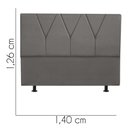 Ver imagem 2 de Cabeceira Estofada Casal 140CM Jade Suede Cinza Grafitte - D A DECOR D&A Decor