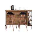Ver imagem 2 de Mesa Bancada Cozinha 131cm C/ Armário 2 Portas e Prateleiras Cor:mel com Grafite