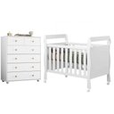 Ver imagem 1 de Berço Americano Mini Cama Soninho com Cômoda Vittoria 6 Gavetas Branco - Móveis Albatroz
