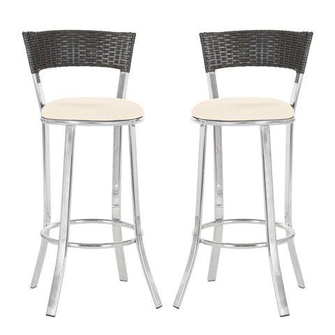 Conjunto com 2 Banquetas em Alumínio e Fibra Sintética e Tecido Impermeável Tc Zanutto Argila