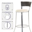 Ver imagem 4 de Conjunto com 2 Banquetas em Alumínio e Fibra Sintética e Tecido Impermeável Tc Zanutto Argila