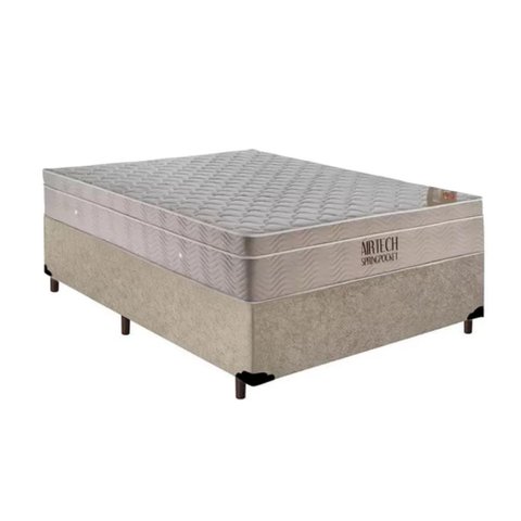 Cama Box com Colchão de Molas Ensacadas Ortobom Airtech Casal 138cm