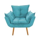 Ver imagem 1 de Poltrona Opala Suede Azul Turquesa Pés Palito