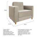 Ver imagem 4 de Kit Sofá 2 Lugares e Poltrona Denver Corano Bege - ADJ Decor