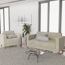 Ver imagem 2 de Kit Sofá 2 Lugares e Poltrona Denver Corano Bege - ADJ Decor