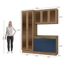 Ver imagem 4 de Armário de Cozinha Compacta com Vidro Reflecta 100% Mdf 192cm Nogueira/azul Profundo Celeste