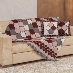 Kit Xale Decorativo Turin Jacquard Estampado 3 Peças - Marrocos Compose - 1