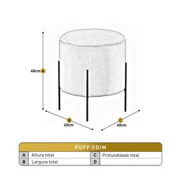 Conjunto 2 Puffs Odim Luxo Castellar Móbile - 3