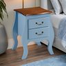 Cômoda Pequena Madeira Bombê 2 Gavetas 1026 - Azul Céu Laca com Tampo e Base Imbuia Glazer - 1