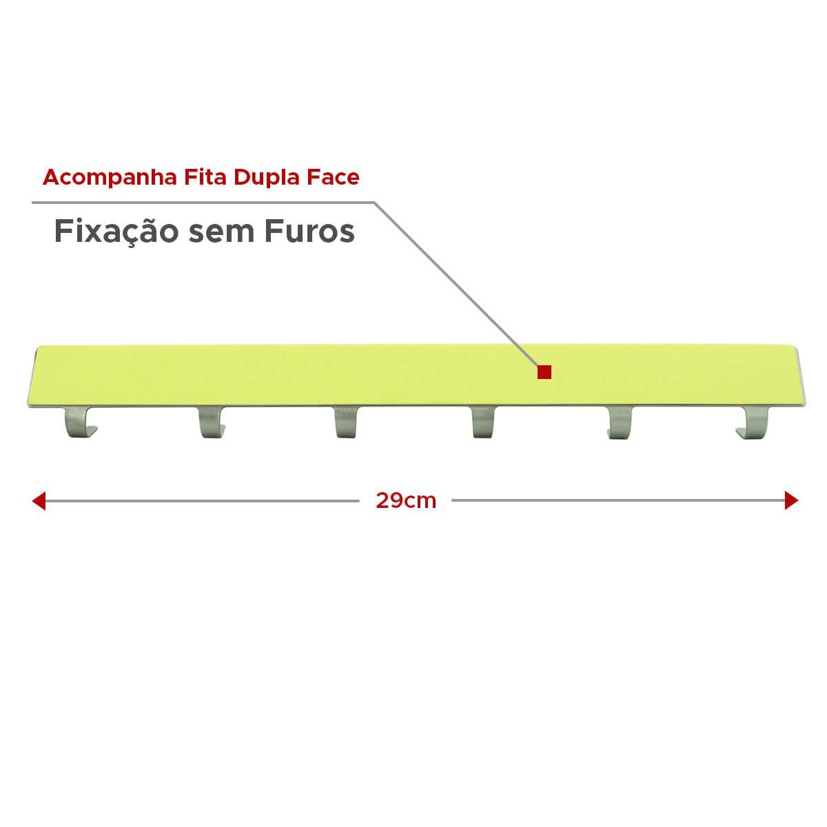 Cabide de Parede Metal 29cm sem pregos Fixação sem furar - 2