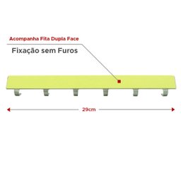 Cabide de Parede Metal 29cm sem pregos Fixação sem furar - 2