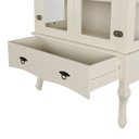 Ver imagem 3 de Cristaleira Madeira Maciça Luis Xv 2 Portas 1 Gaveta Off White - Apaixone & Decore