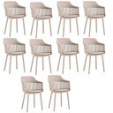 Ver imagem 1 de Kit com 10 Cadeiras para Sala de Jantar Marcela Bege/Nude