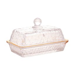 Kit Queijeira + Manteigueira + Meleira + Açucareiro de Cristal Martelado com Fio de Ouro Petra Lyor - 5