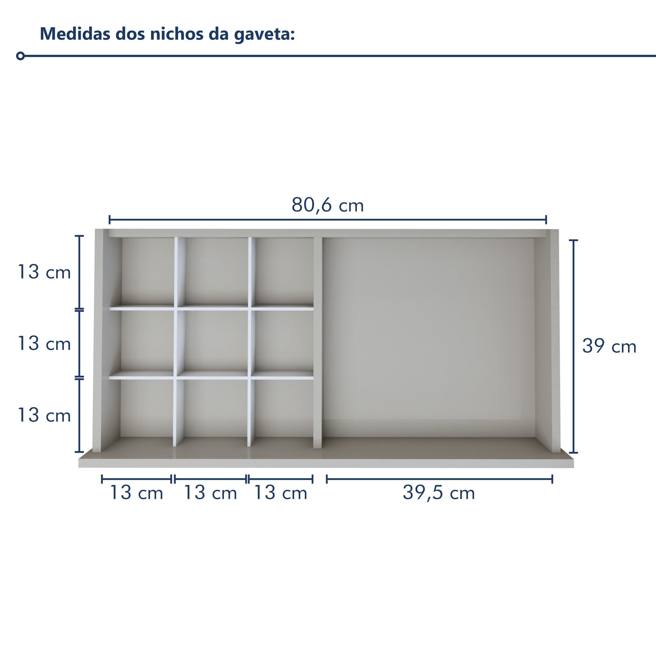 Penteadeira 5 Gavetas 100% MDF Sem Espelho Giulia Yescasa - 10