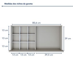 Penteadeira 5 Gavetas 100% MDF Sem Espelho Giulia Yescasa - 10