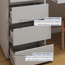 Penteadeira 5 Gavetas 100% MDF Giulia Yescasa - 2