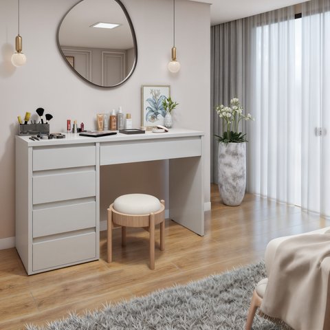 Penteadeira 5 Gavetas 100% MDF Sem Espelho Giulia Yescasa