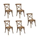 Ver imagem 1 de Kit com 5 Cadeiras de Jantar Katrina Marrom/Bétula
