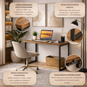 Ver imagem 2 de Mesa Escrivaninha Moderna Industrial Gamer para Pc 76cm:Imbuia