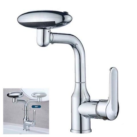 Torneira Monocomando Cozinha Agua Fria Quente Rotaçao 360 Graus Quatro Jatos de Agua Misturador Banh