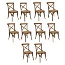 Ver imagem 1 de Kit com 10 Cadeiras de Jantar Katrina Marrom/Bétula