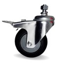 Ver imagem 2 de Rodizio Gir. Espiga 4 Pol. C/ Freio Roda Pvc C/ Rolamento