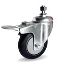Ver imagem 1 de Rodizio Gir. Espiga 4 Pol. C/ Freio Roda Pvc C/ Rolamento