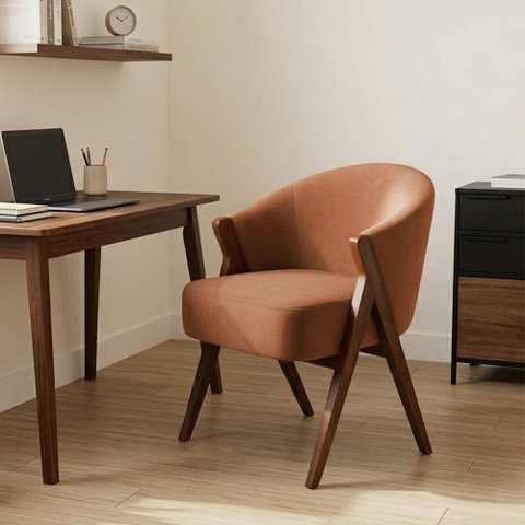 Poltrona Elegante Conforto Premium para Ambientes Modernos Laranja Ayme