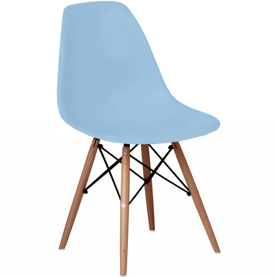 Kit 4 Cadeiras Charles Eames Eiffel Wood Design - Azul Claro - 2