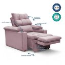Ver imagem 6 de Poltrona Reclinável Retrátil Bonari Veludo Rosê com Encosto Ajustável Loja Sheep