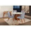 Ver imagem 1 de Mesa de jantar + 4 Cadeiras Itália tecido 120 cm linho Gris