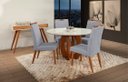 Ver imagem 1 de Mesa de jantar + 4 Cadeiras Itália tecido 120 cm linho Gris