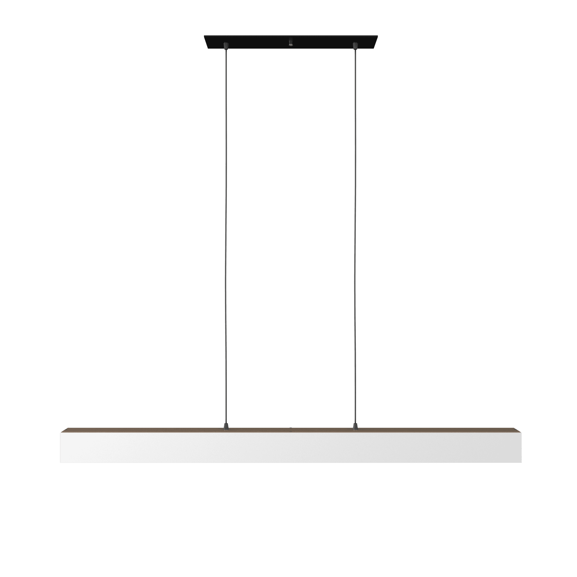 Pendente Retangular de Madeira Yeats Branco 130cm Linear Tubular T8 Para Sala Escritorio - 6