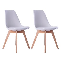 Kit 02 Cadeiras Leda Eames Jantar Cozinha com Assento Estofado Branco - 1