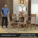 Ver imagem 4 de Conjunto Sala de Jantar Mesa Tampo de Madeira 6 Cadeiras Rustic/crema/bege Beverly Madesa