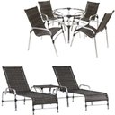 Ver imagem 1 de 4 Cadeiras e Mesa 2 Espreguiçadeiras e Mesa Pedra Ferro