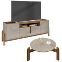 Ver imagem 1 de Mesa de Centro 006008 e Rack Para TV 011080 Off White Cedro DCASA