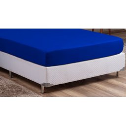 Jogo de Lençol Casal Queen com Elástico Microfibra Premium 03 Peças Jogo de Cama Box 30cm Altura:azu - 3
