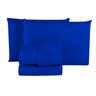 Jogo de Lençol Casal Queen com Elástico Microfibra Premium 03 Peças Jogo de Cama Box 30cm Altura:azu - 1